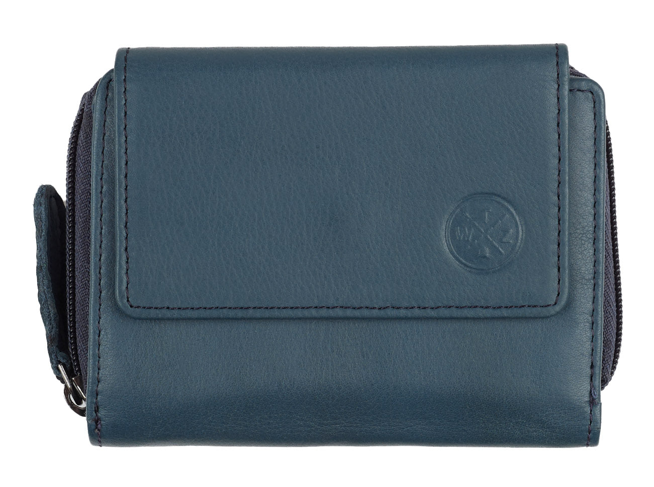 Die WATZMANN CRIDOLA Echtleder-Reißverschlussbörse mit RFID Schutz ist eine kleine, hochwertige Geldbörse mit seitlichem Münzfach und rundem, geprägtem Logo auf dem Frontflap.