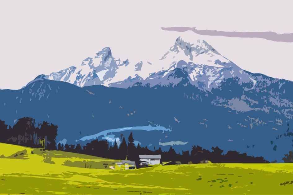 Watzmann-Foto gezeichnet